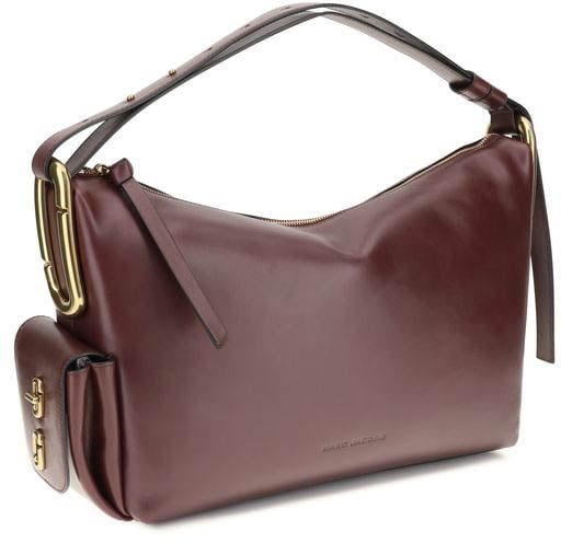 Marc Jacobs Bordeaux Calf Leather Bos Taurus Shoulder Bag Maroon
