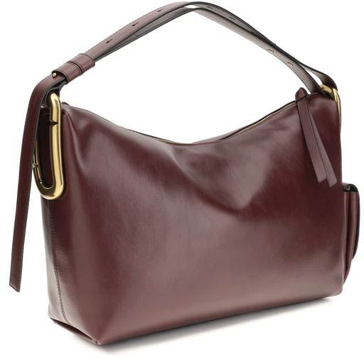 Marc Jacobs Bordeaux Calf Leather Bos Taurus Shoulder Bag Maroon