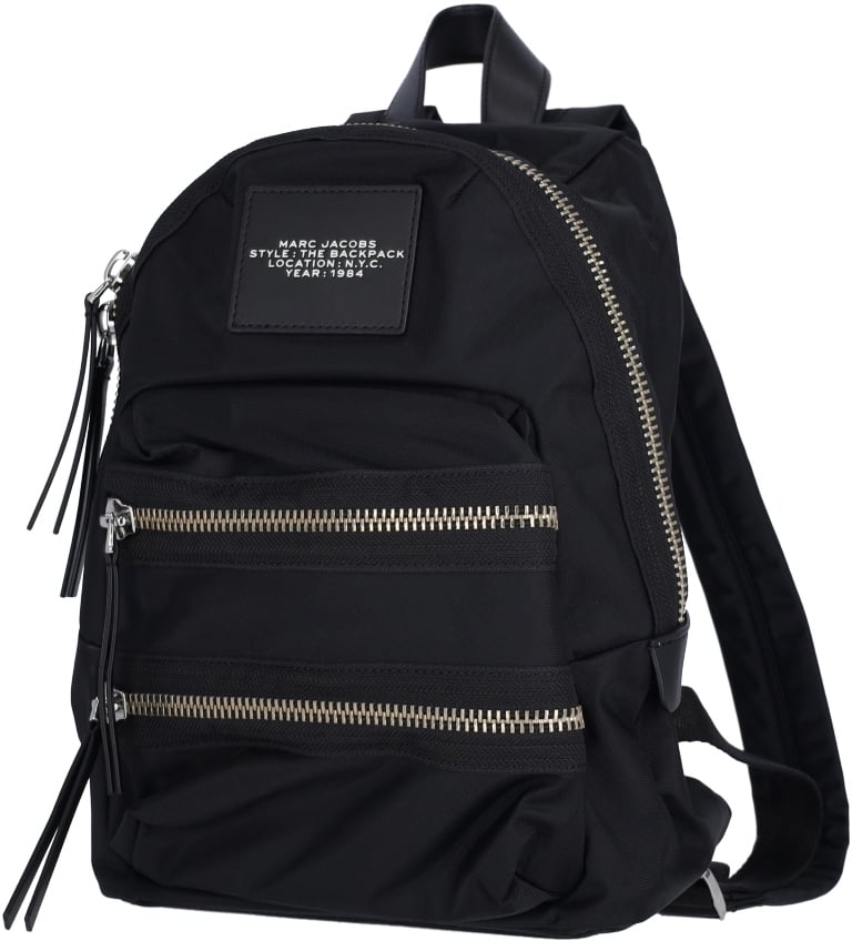 Marc Jacobs Black The Biker Medium Nylon Backpack Zwart