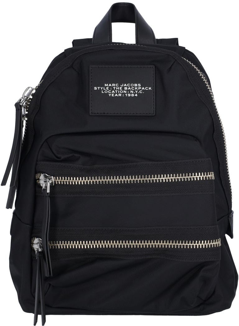 Marc Jacobs Black The Biker Medium Nylon Backpack Zwart