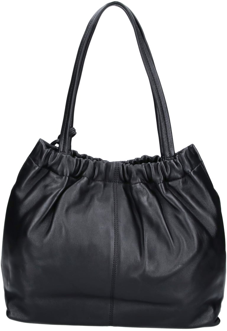 Marc Jacobs Black The Christina Gathered Lambskin Tote Zwart