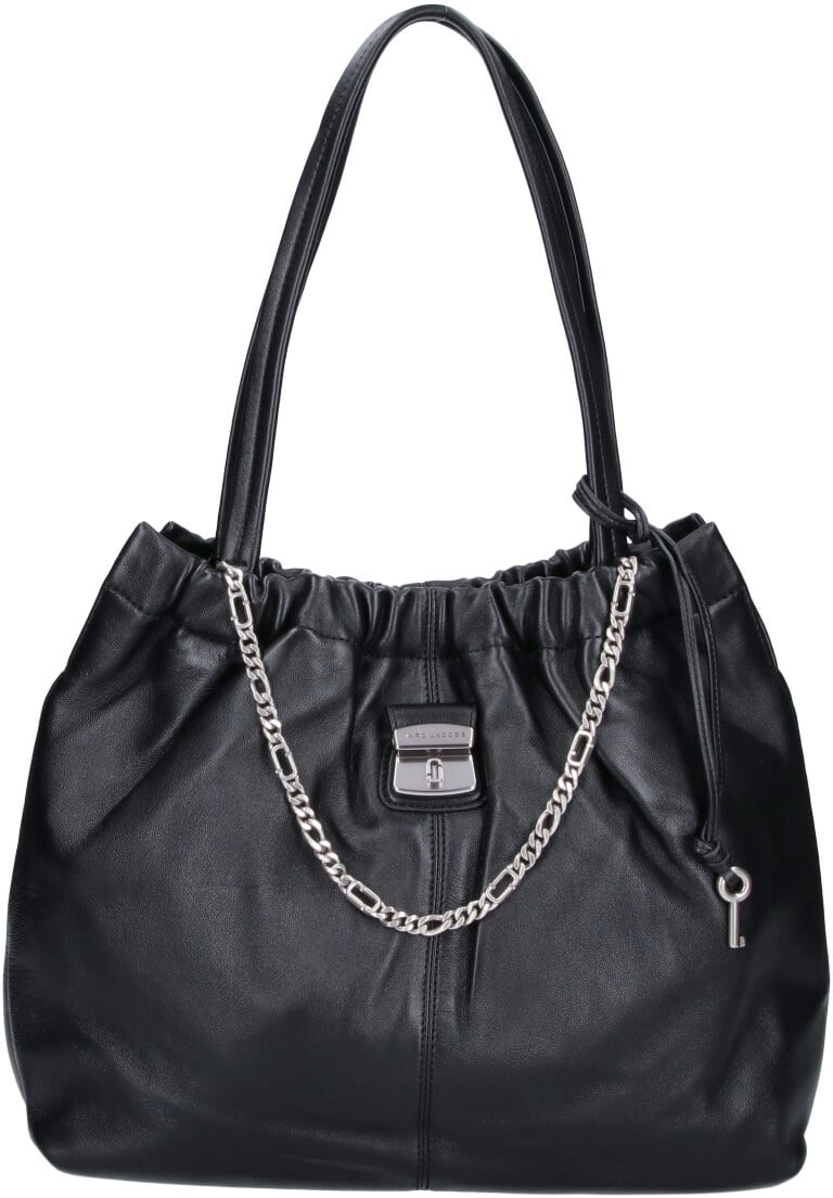 Marc Jacobs Black The Christina Gathered Lambskin Tote Zwart