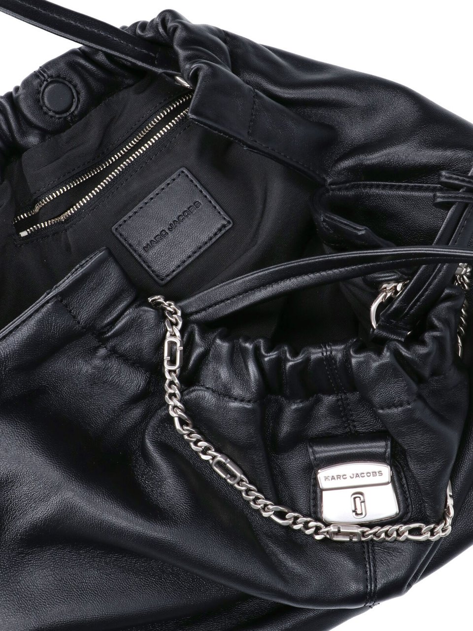 Marc Jacobs Black The Christina Gathered Lambskin Tote Zwart