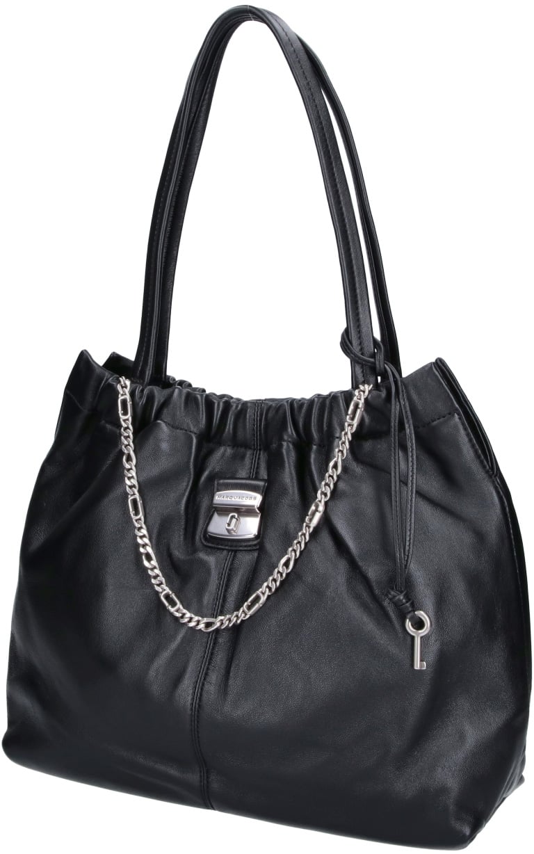 Marc Jacobs Black The Christina Gathered Lambskin Tote Zwart
