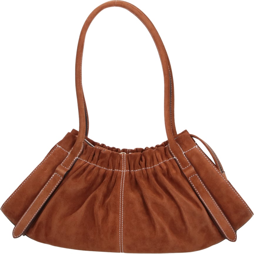 Marc Jacobs Brown The Christina Ruched Suede Bag Bruin