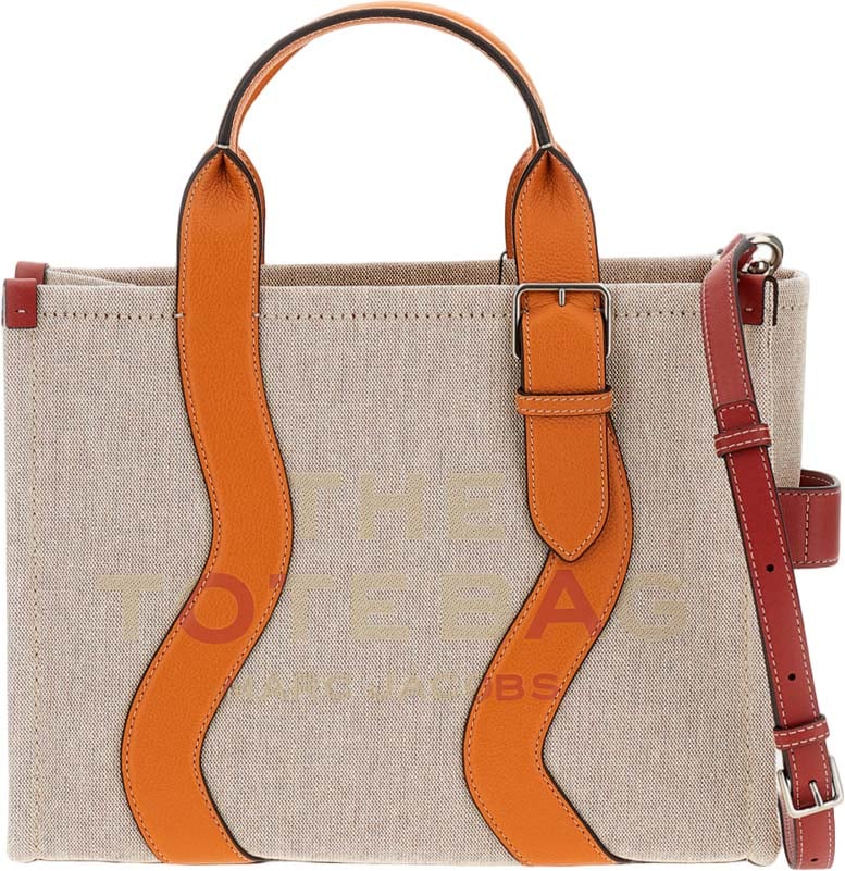 Marc Jacobs The Wavy Canvas Medium Tote Bag Neutraal