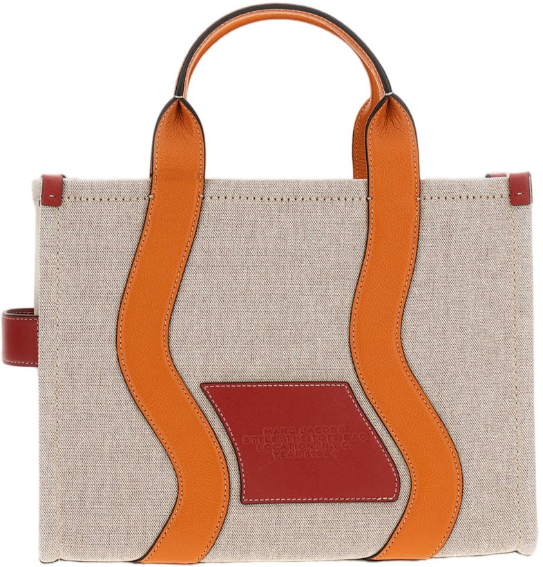 Marc Jacobs The Wavy Canvas Medium Tote Bag Neutraal