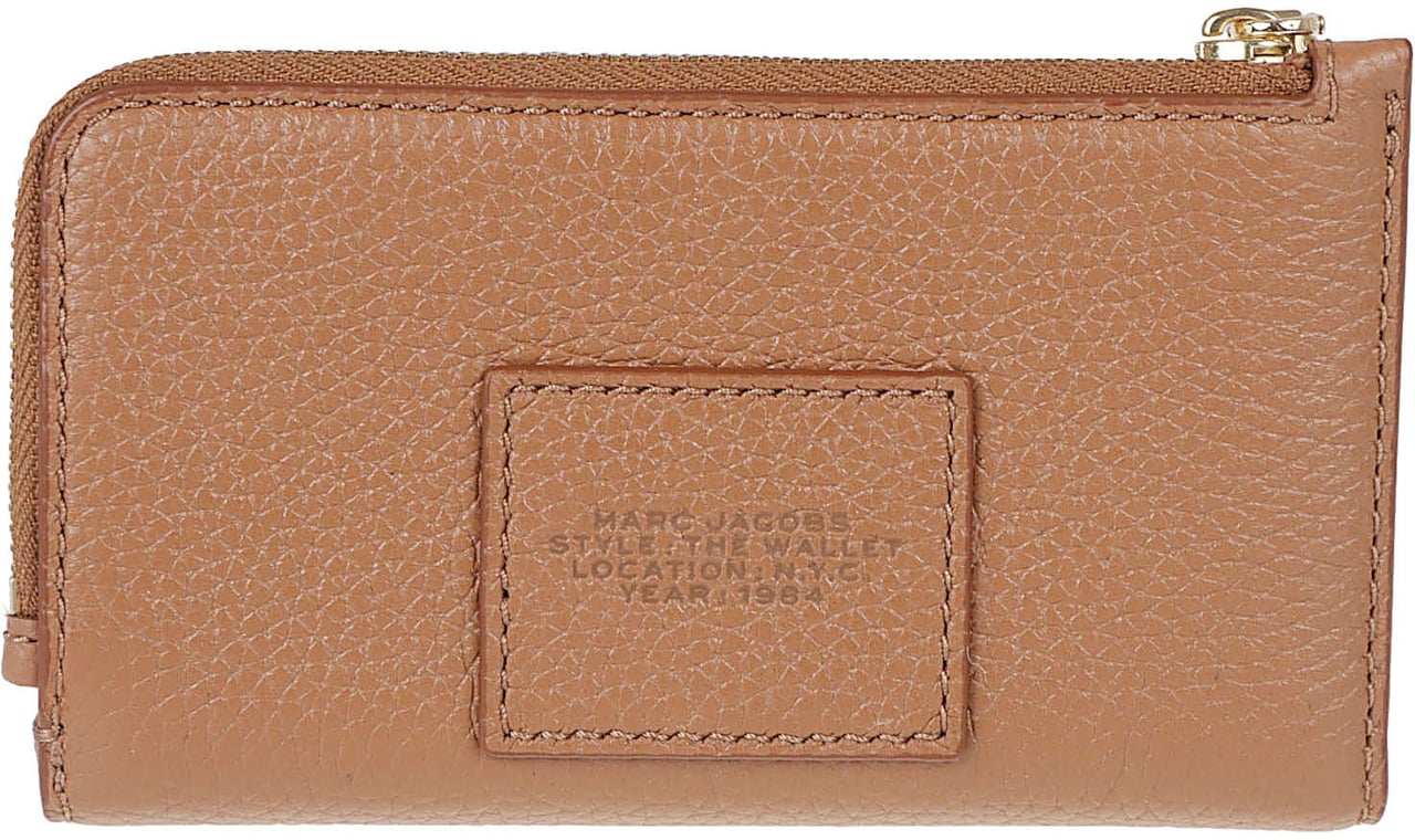 Marc Jacobs Logo-Embossed Brown Leather Wallet Neutraal