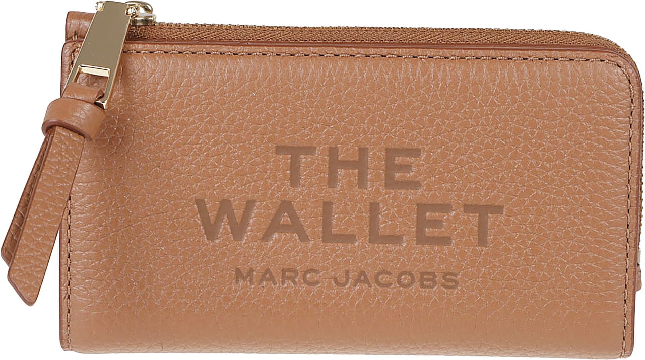 Marc Jacobs Logo-Embossed Brown Leather Wallet Neutraal