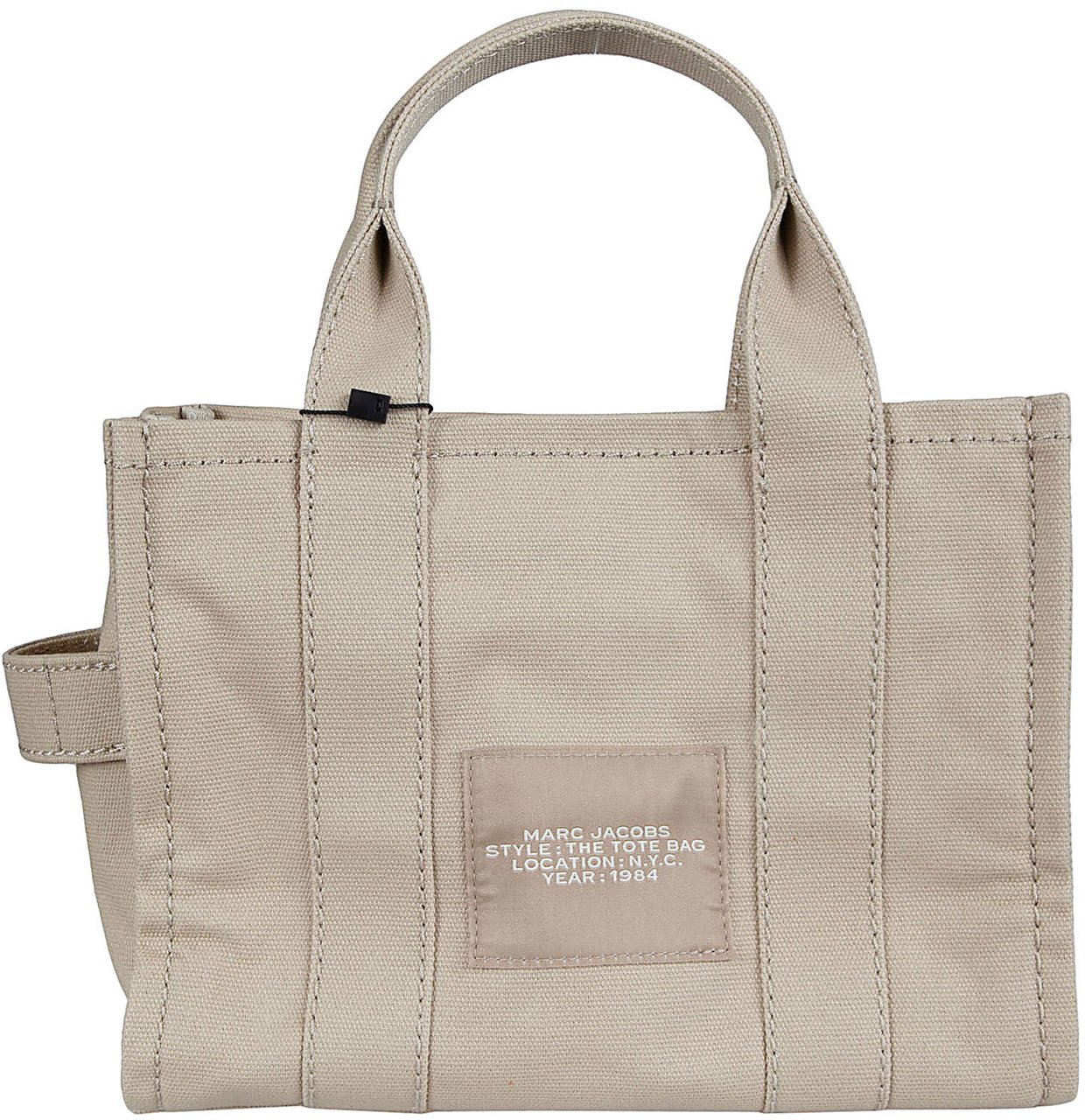 Marc Jacobs Structured Tote Bag in Beige Cotton Canvas Neutraal