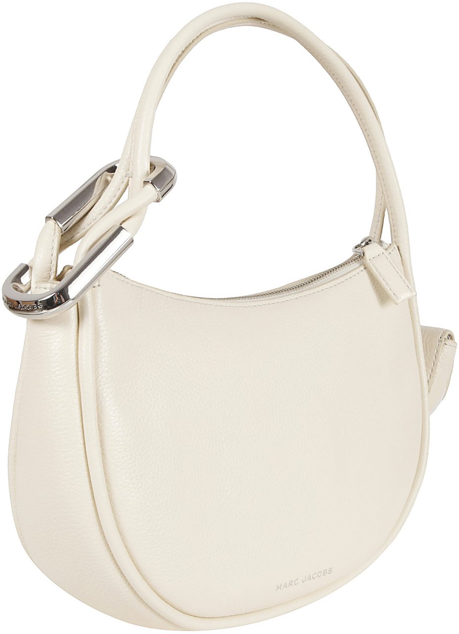 Marc Jacobs Crescent Shaped Pebble Leather Handbag Wit