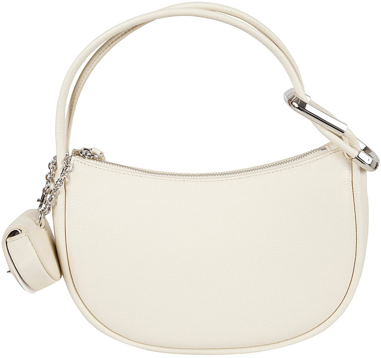 Marc Jacobs Crescent Shaped Pebble Leather Handbag Wit