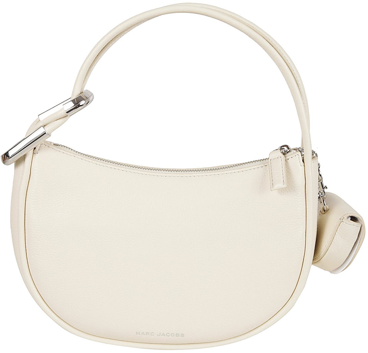 Marc Jacobs Crescent Shaped Pebble Leather Handbag Wit