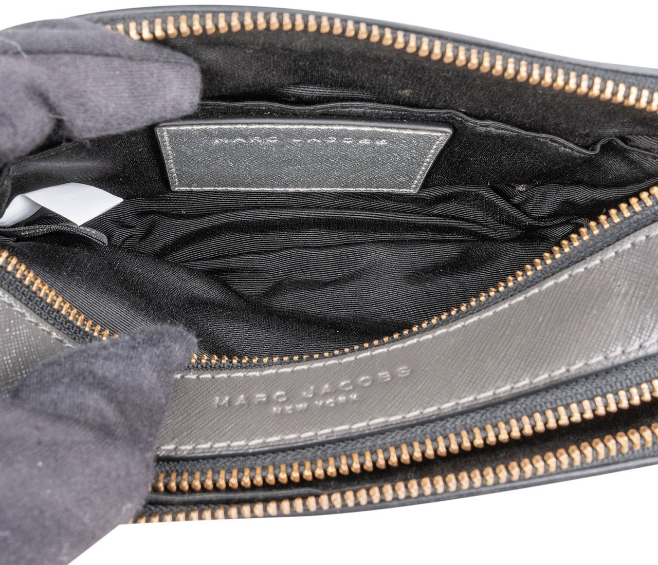 Marc Jacobs Tricolor Leather The Snapshot Camera Crossbody Bag Zilver