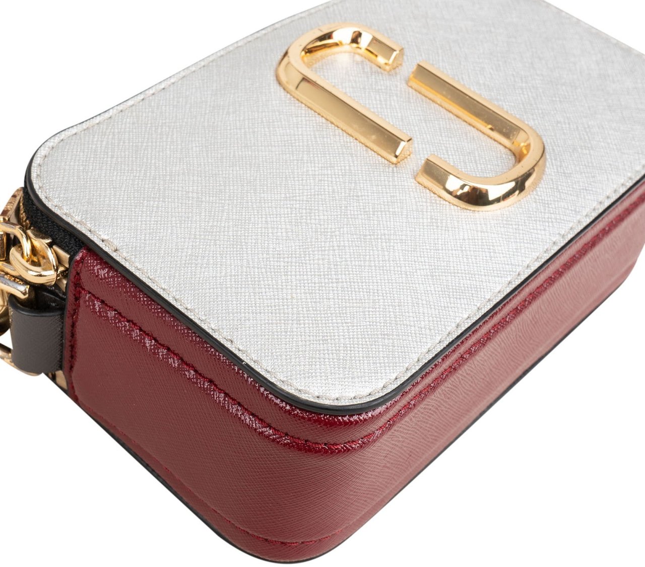 Marc Jacobs Tricolor Leather The Snapshot Camera Crossbody Bag Zilver