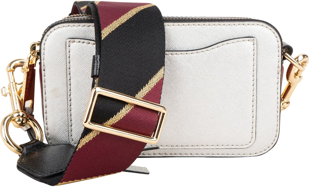 Marc Jacobs Tricolor Leather The Snapshot Camera Crossbody Bag Zilver