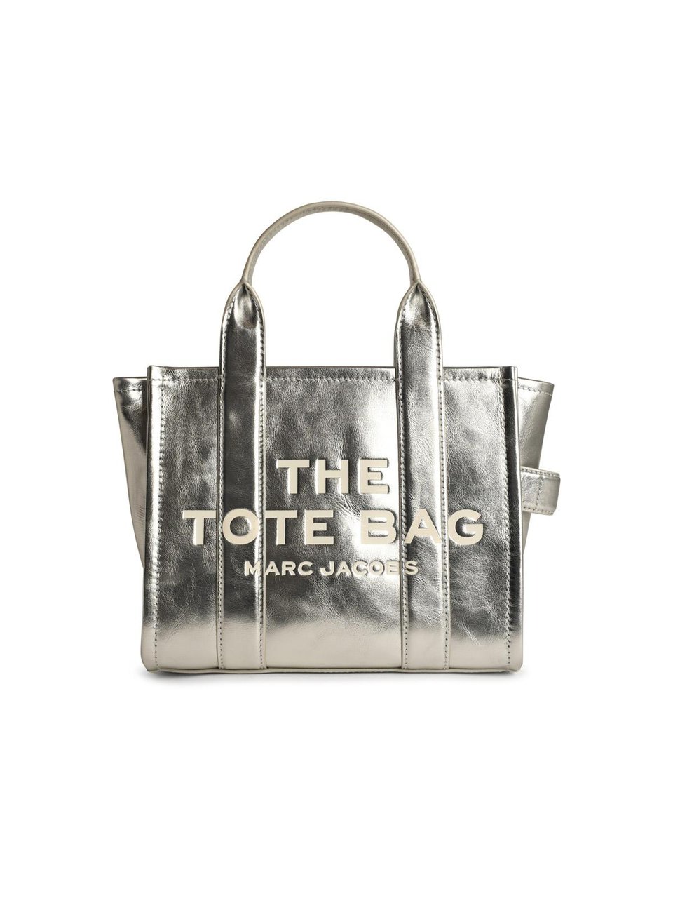 Marc Jacobs Small 'Tote' Silver Leather Bag Grijs