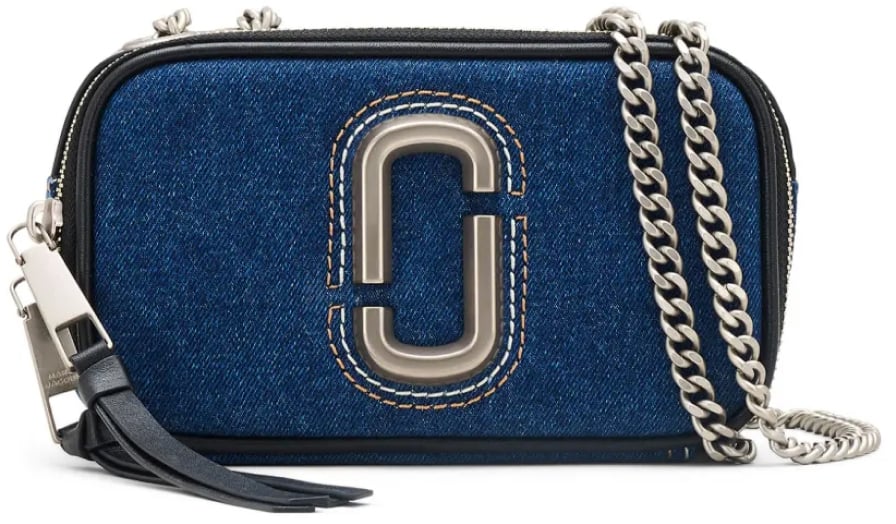 Marc Jacobs The Denim Chain Snapshot Shoulder Bag Blauw