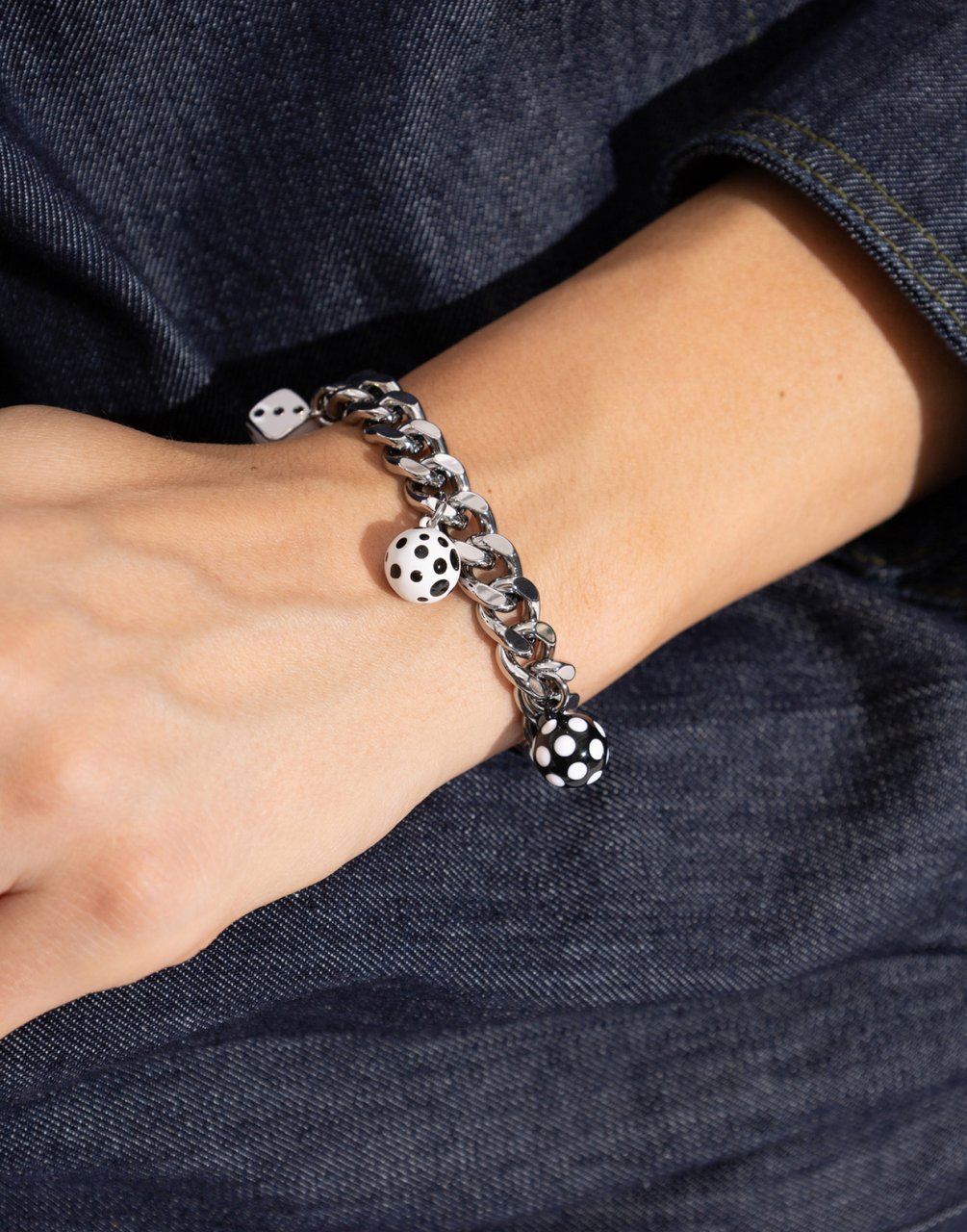 Marc Jacobs X Derrick Adams Dice Charm Bracelet Zilver