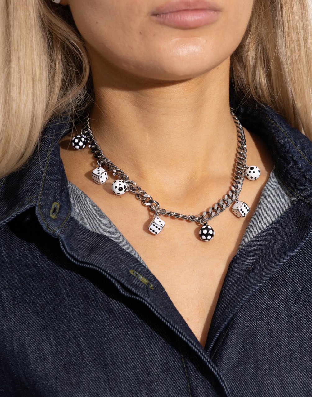 Marc Jacobs X Derrick Adams Dice Charm Necklace Zilver
