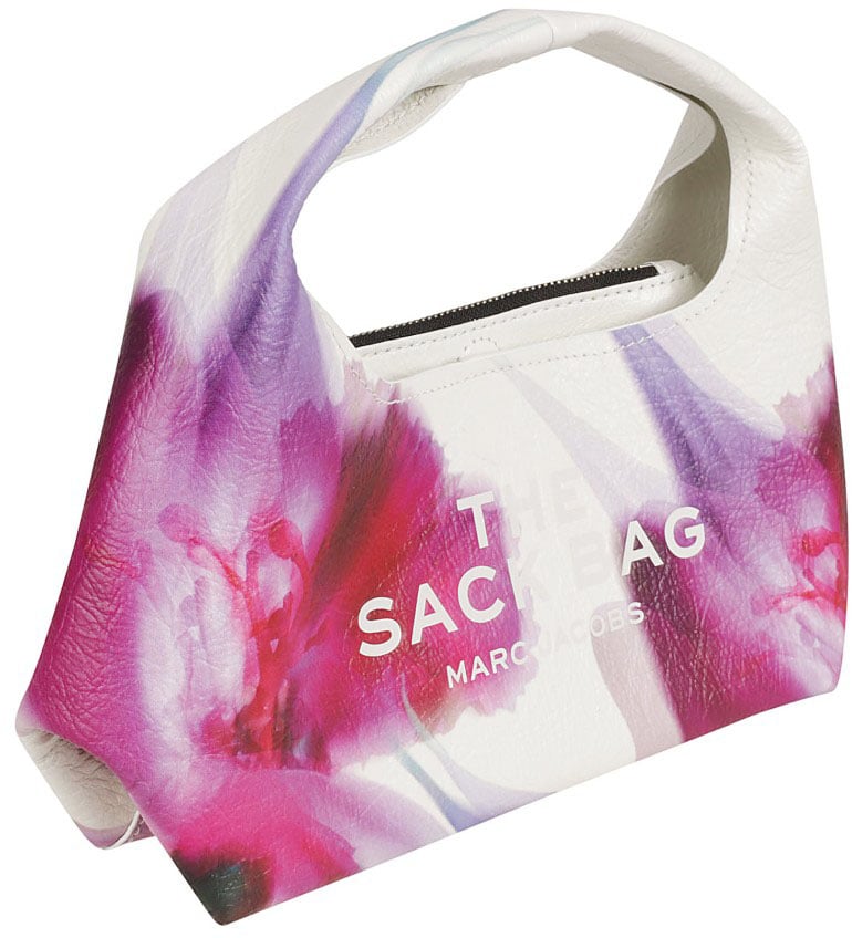 Marc Jacobs Geometric Floral Print Leather Bag Rood