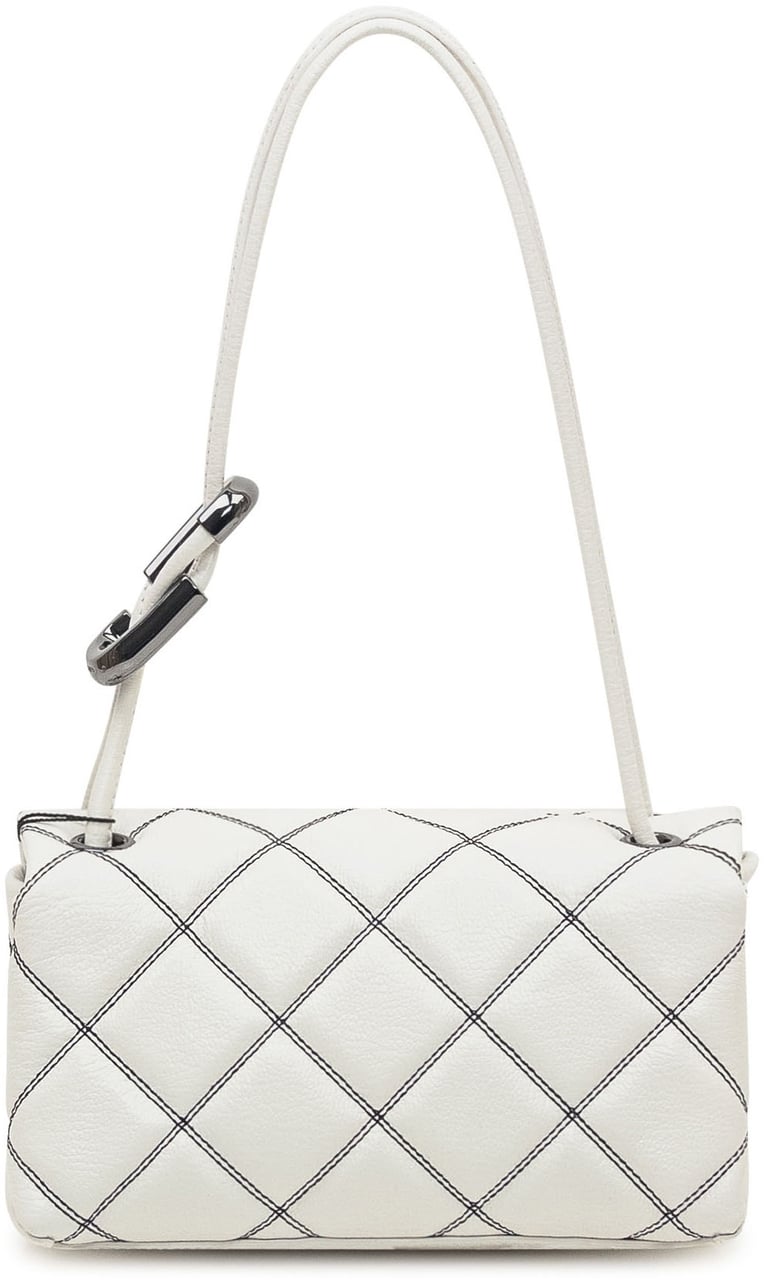 Marc Jacobs Borsa a Tracolla Doppia in Pelle Trapuntata Wit