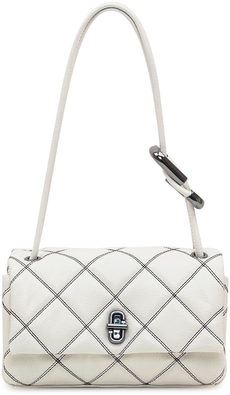 Marc Jacobs Borsa a Tracolla Doppia in Pelle Trapuntata Wit
