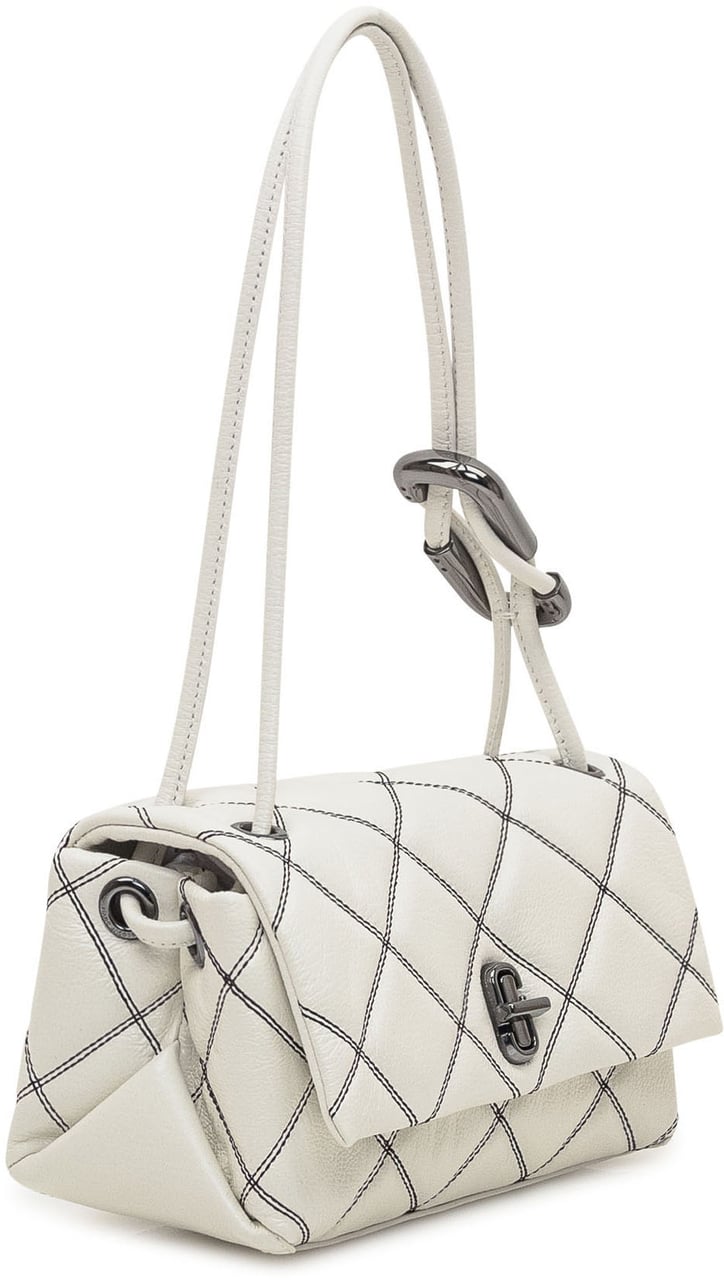 Marc Jacobs Borsa a Tracolla Doppia in Pelle Trapuntata Wit