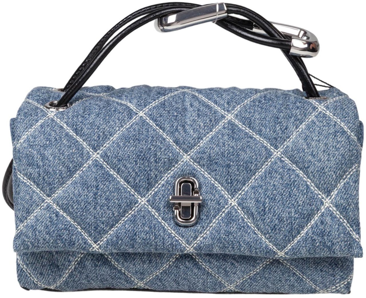 Marc Jacobs Marc jacobs the mini dual shoulder bag in quilted denim color indigo blue Blauw