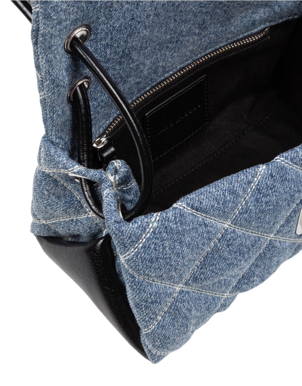 Marc Jacobs Marc jacobs the mini dual shoulder bag in quilted denim color indigo blue Blauw