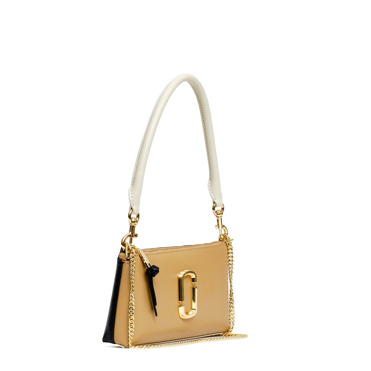 Marc Jacobs Convertible Rectangular Shoulder Bag in Textured Saffiano Leather Bruin