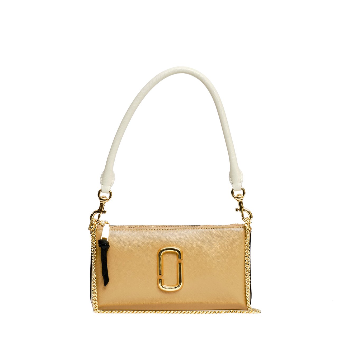 Marc Jacobs Convertible Rectangular Shoulder Bag in Textured Saffiano Leather Bruin