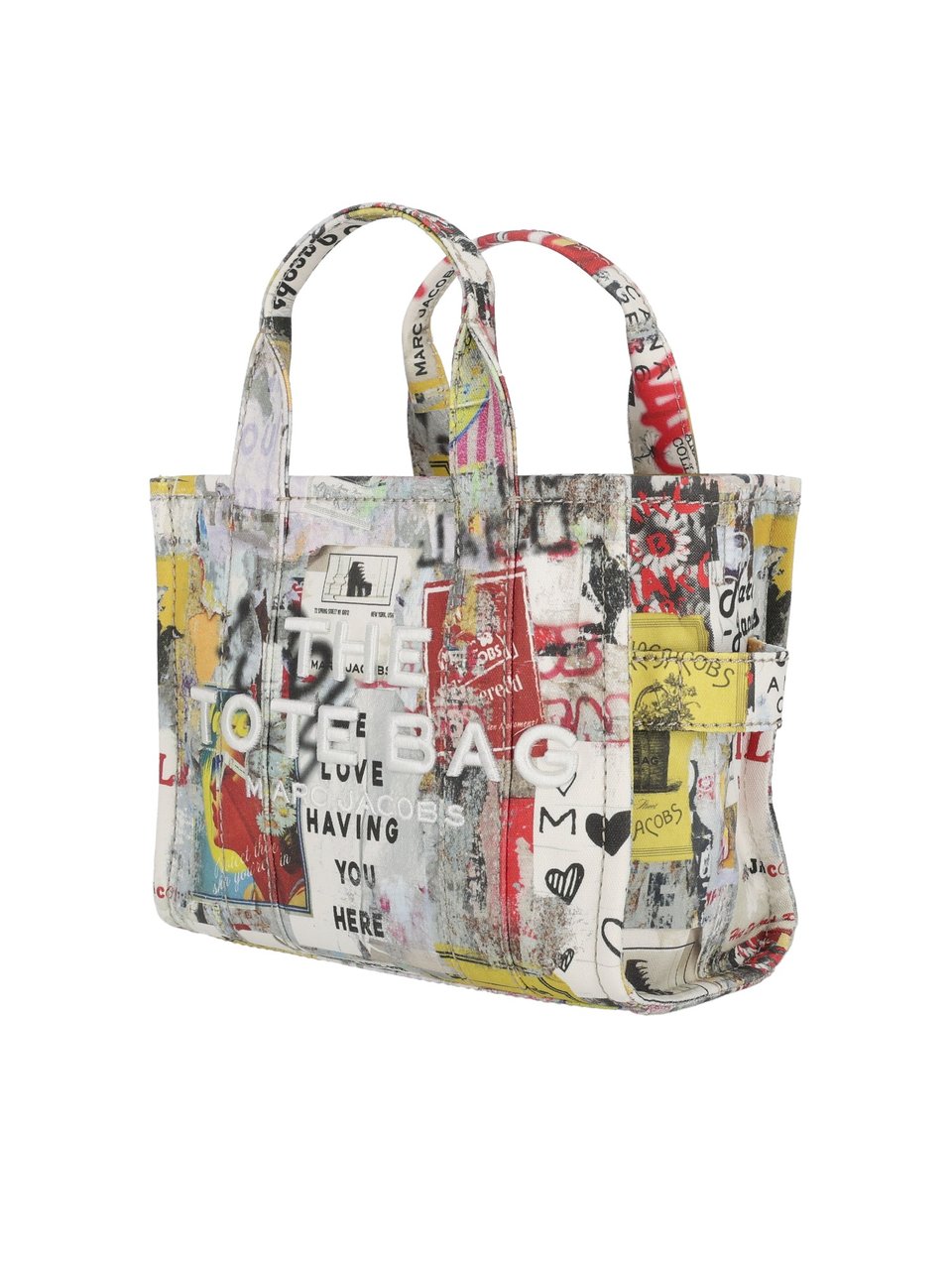 Marc Jacobs Small Graphic Print Tote Bag Wit