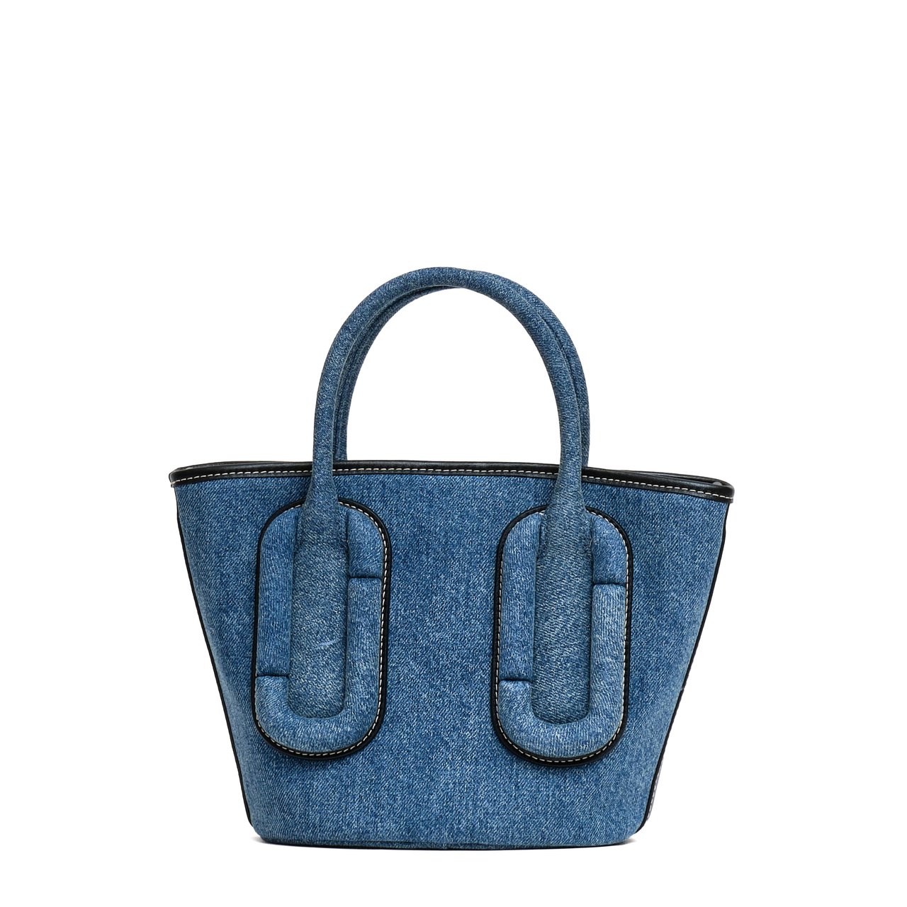 Marc Jacobs Structured Denim Tote with Adjustable Shoulder Strap Blauw