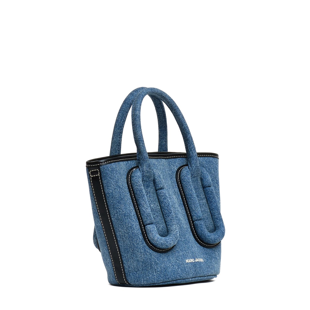 Marc Jacobs Structured Denim Tote with Adjustable Shoulder Strap Blauw