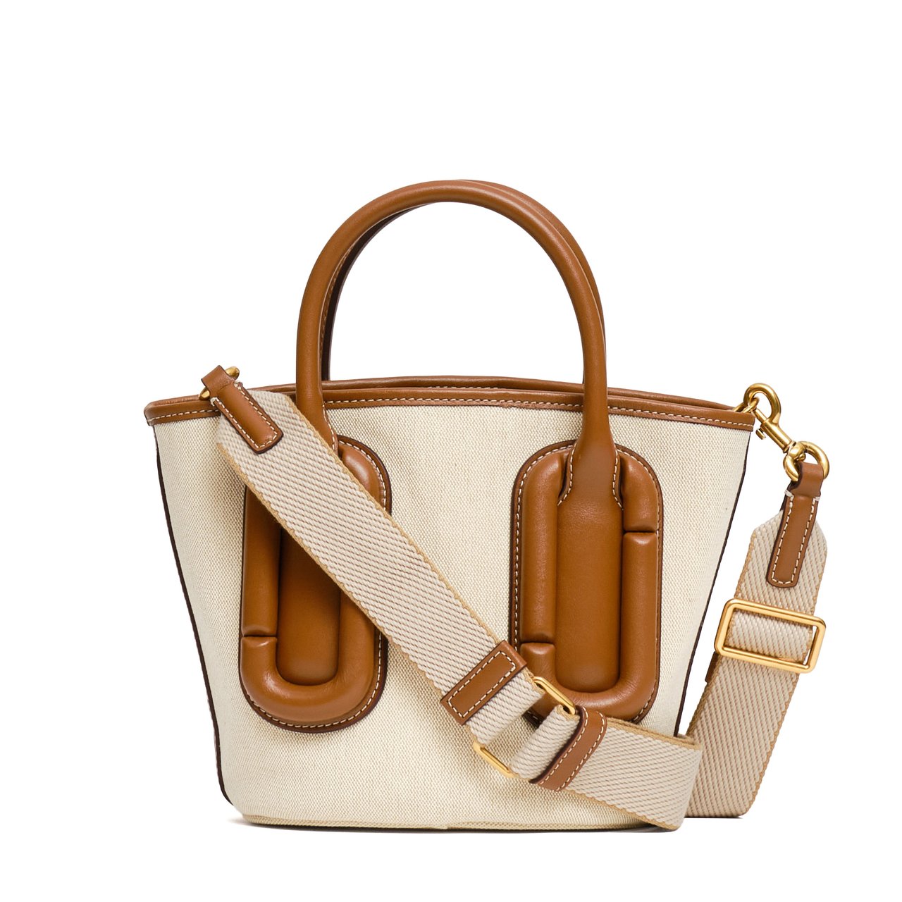 Marc Jacobs Canvas Tote Bag with Leather Accents and Magnetic Closure Neutraal