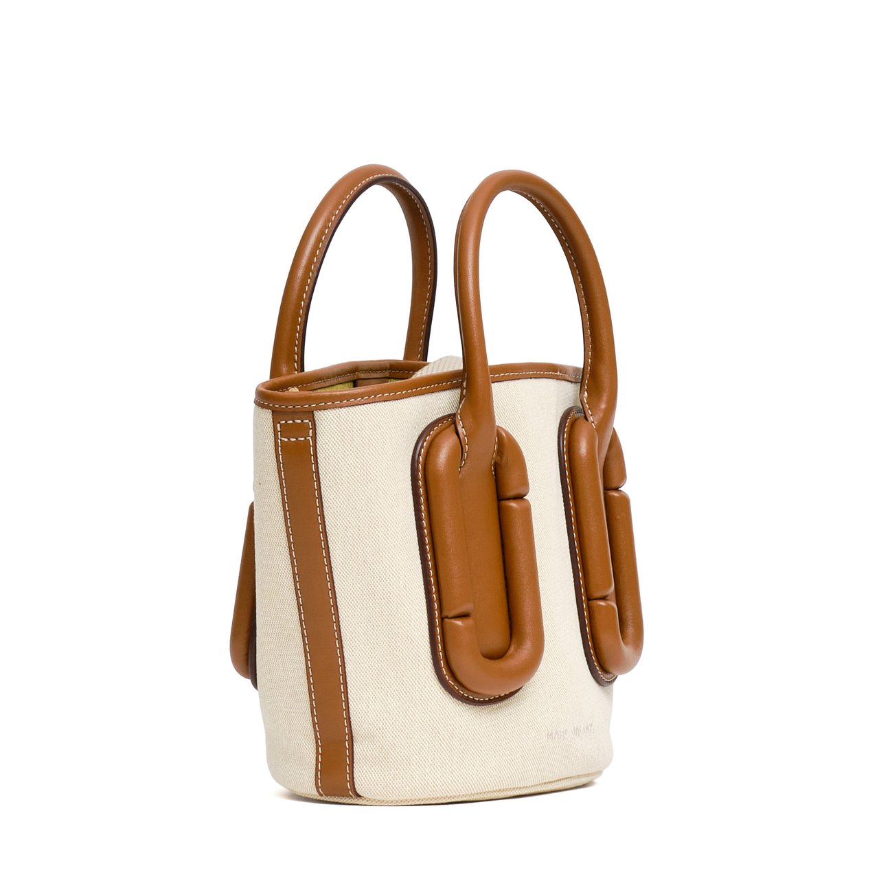 Marc Jacobs Canvas Tote Bag with Leather Accents and Magnetic Closure Neutraal