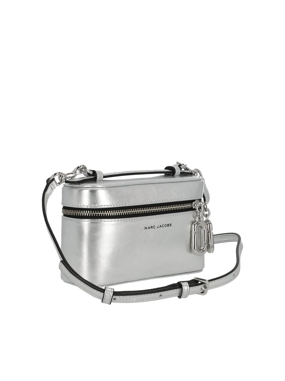 Marc Jacobs Silver The East West Vanity Leather Bag Zilver
