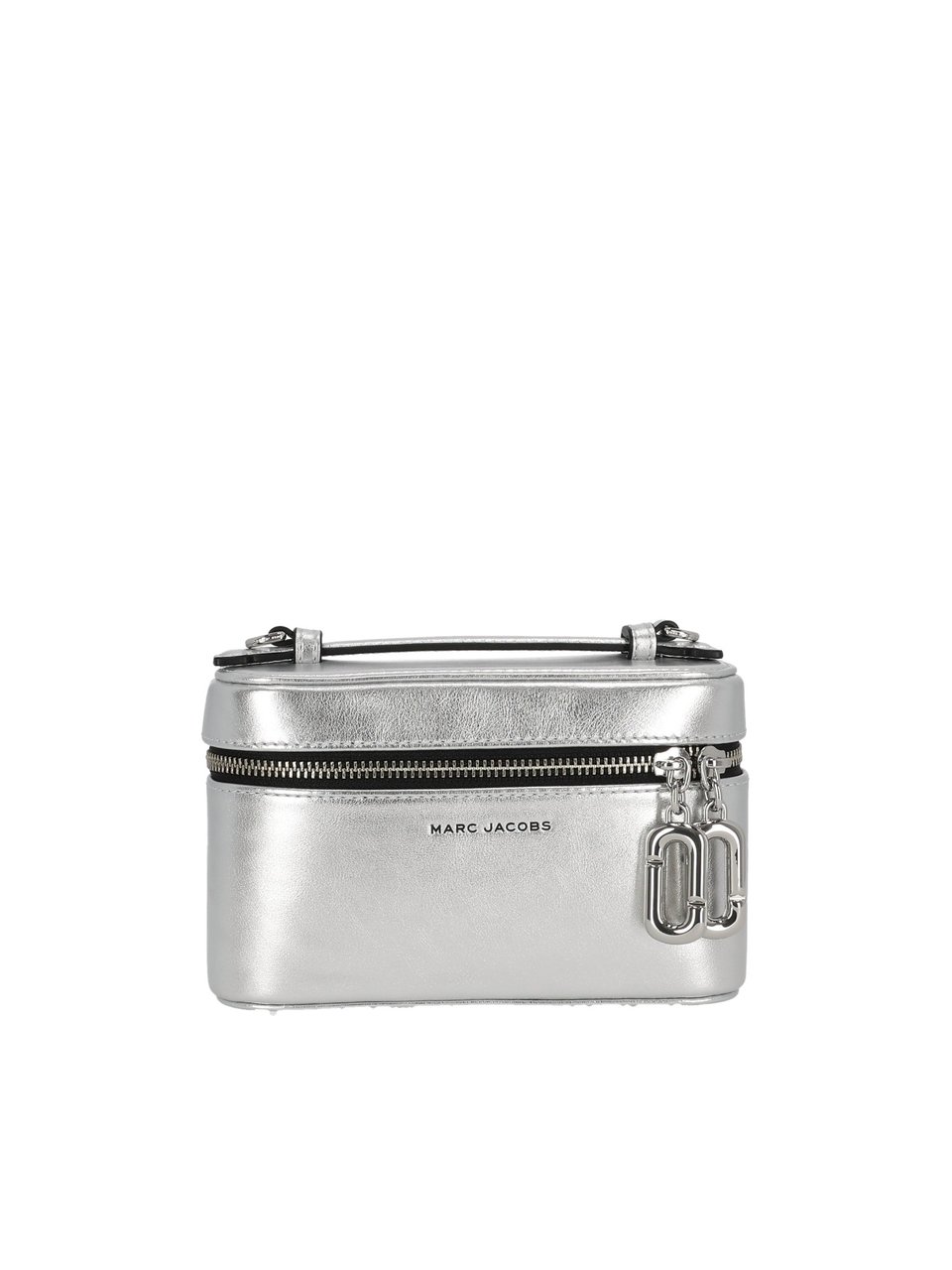 Marc Jacobs Silver The East West Vanity Leather Bag Zilver