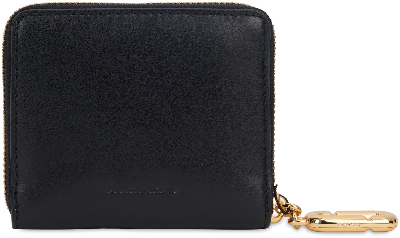Marc Jacobs Compact wallet in leather Zwart