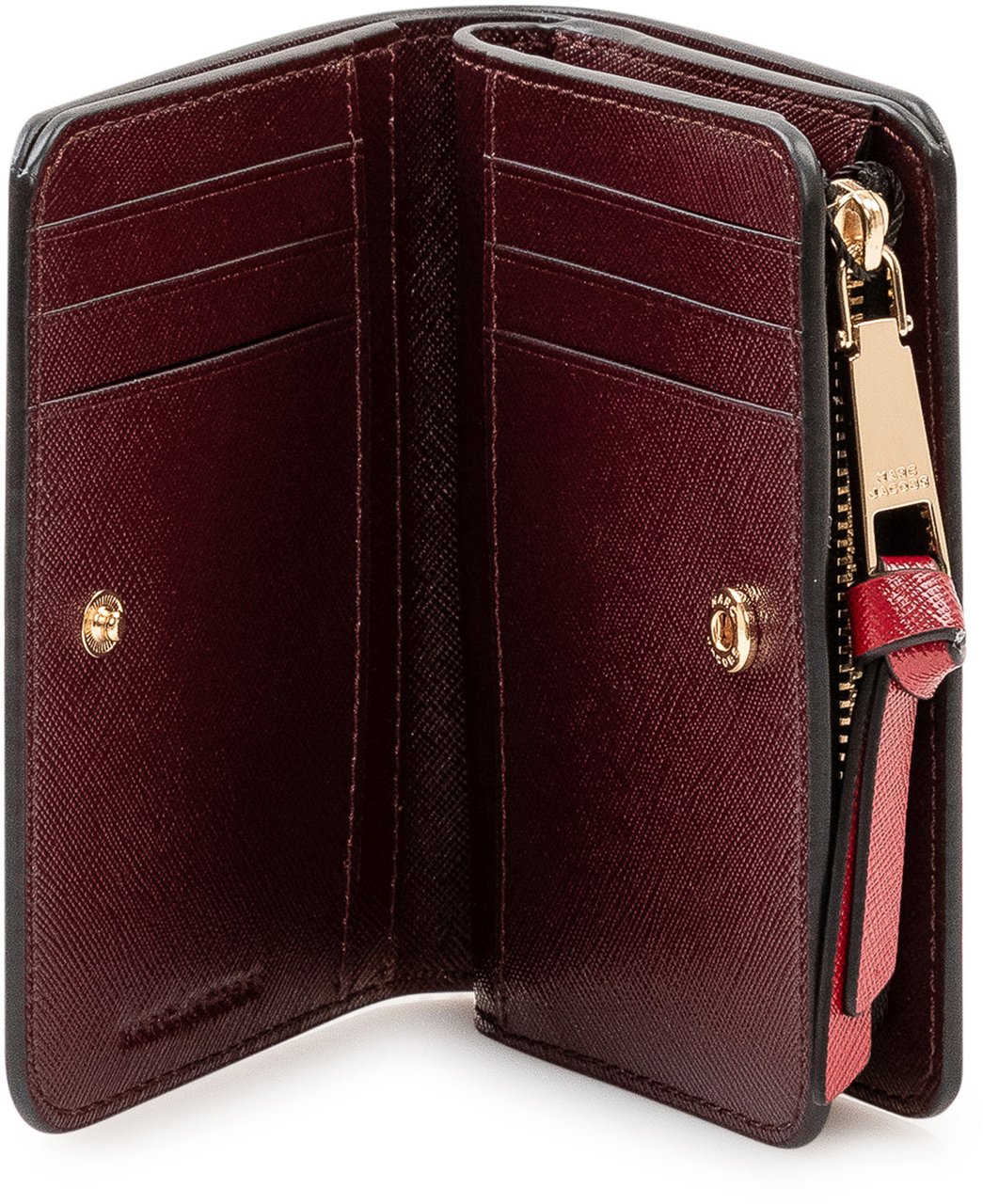 Marc Jacobs The Mini Compact Wallet con Placca Logo Zwart
