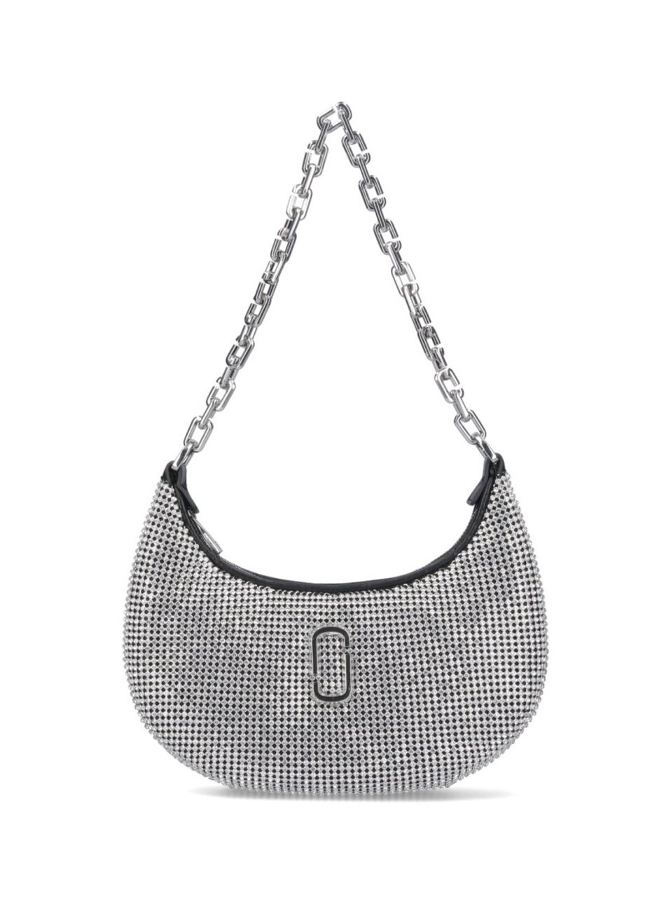 Marc Jacobs Rhinestone Small Curve' Shoulder Bag – Silver Zilver