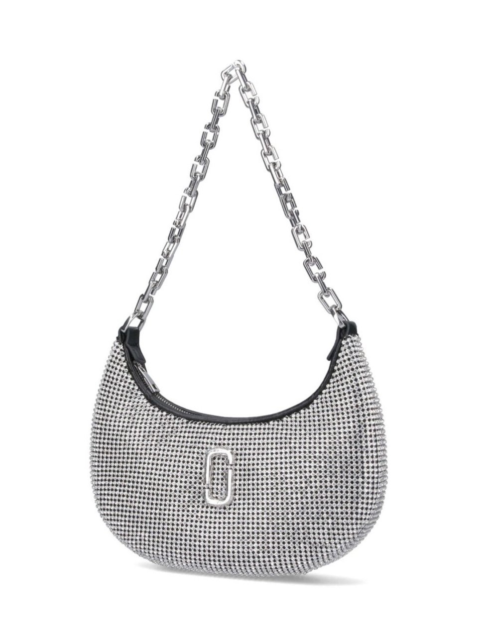 Marc Jacobs Rhinestone Small Curve' Shoulder Bag – Silver Zilver