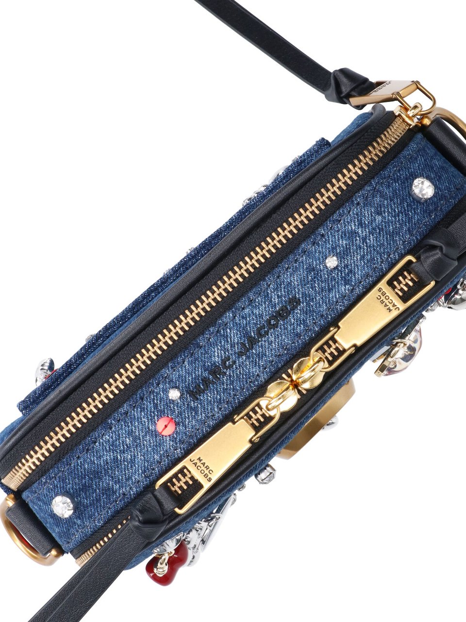 Marc Jacobs Denim Crossbody Bag with Playful Charms Blauw
