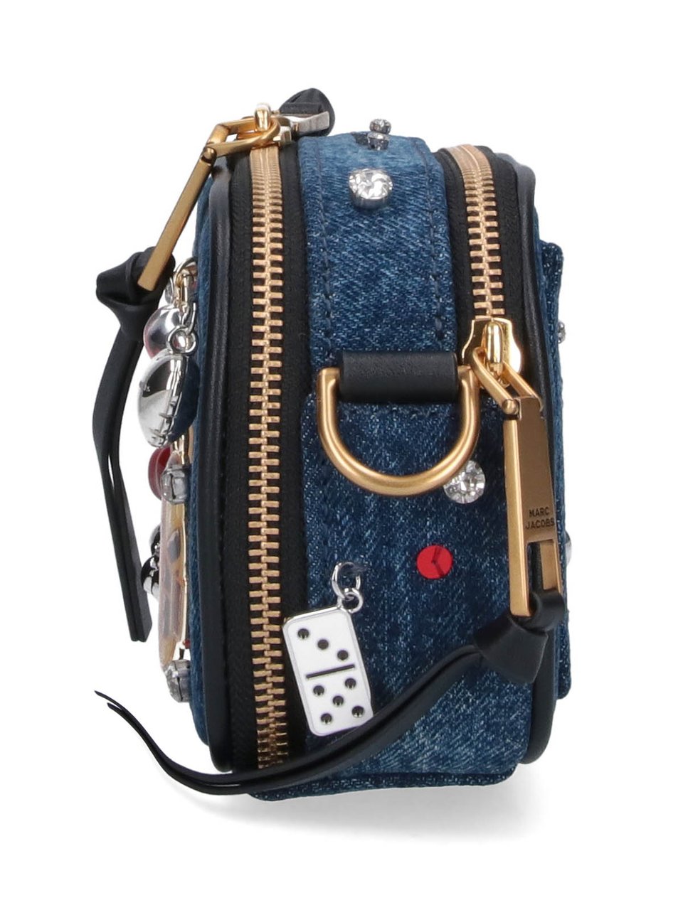 Marc Jacobs Denim Crossbody Bag with Playful Charms Blauw