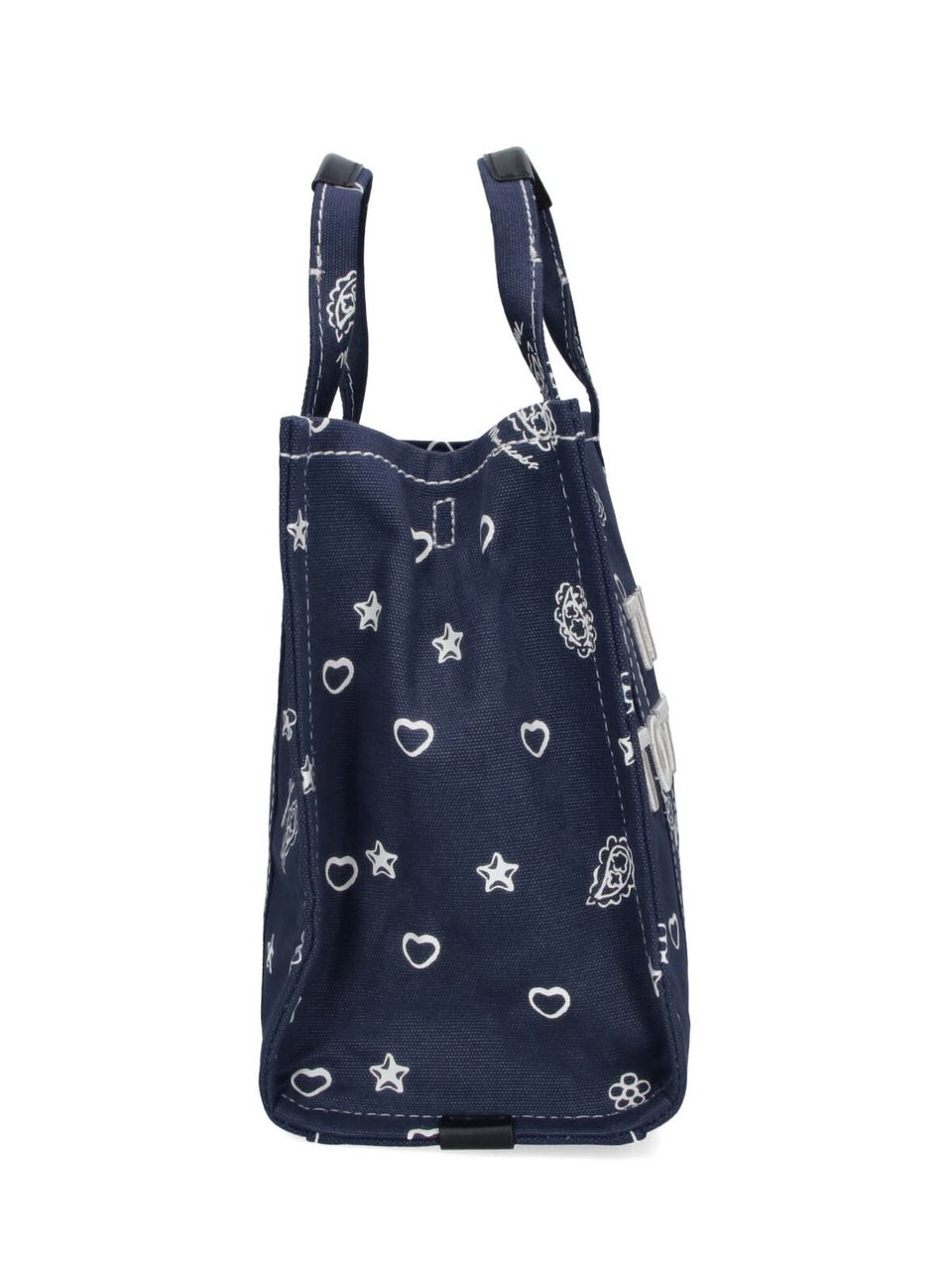 Marc Jacobs Structured Tote Bag with Embroidered Motifs Blauw