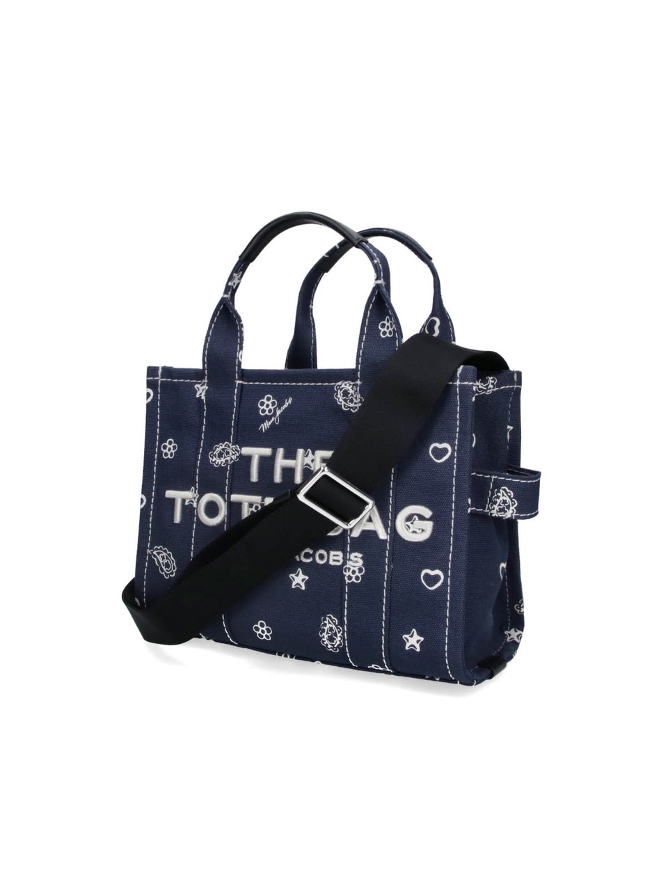 Marc Jacobs Navy Blue Tote Bag with Playful Doodle Prints Blauw