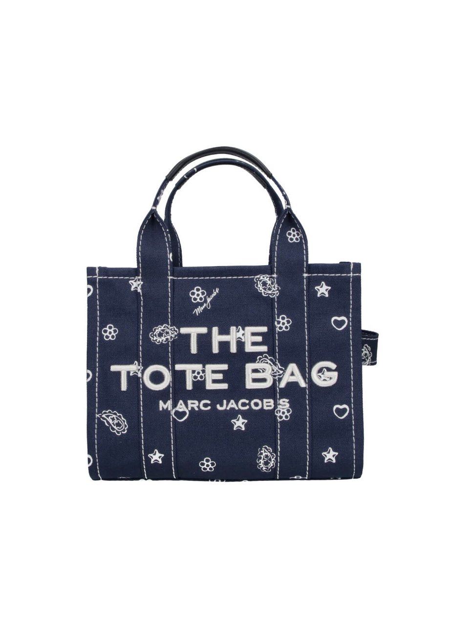 Marc Jacobs Navy Blue Tote Bag with Playful Doodle Prints Blauw