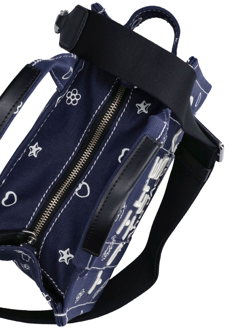 Marc Jacobs Navy Blue Tote Bag with Playful Doodle Prints Blauw
