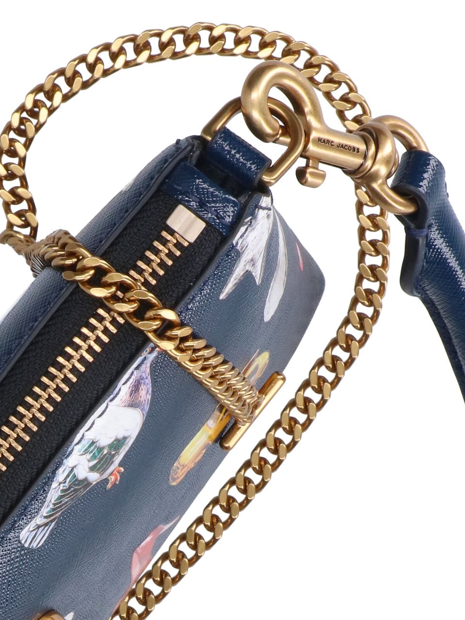 Marc Jacobs Rectangular Navy Bag with Colorful Patches Blauw